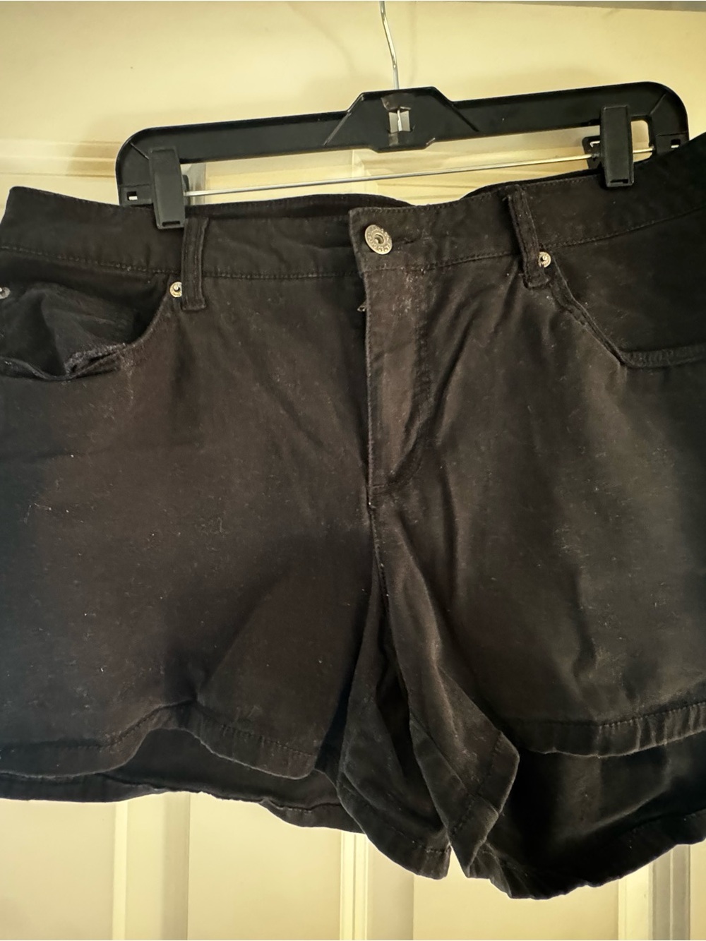 Faded Glory Black Denim Short Shorts
